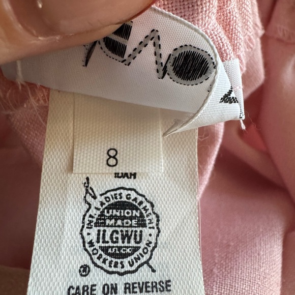 Vintage 70s Pink Linen Blazer and Skirt Set - Retro Power Suit  ILGWU Union Made - Picture 2 of 10